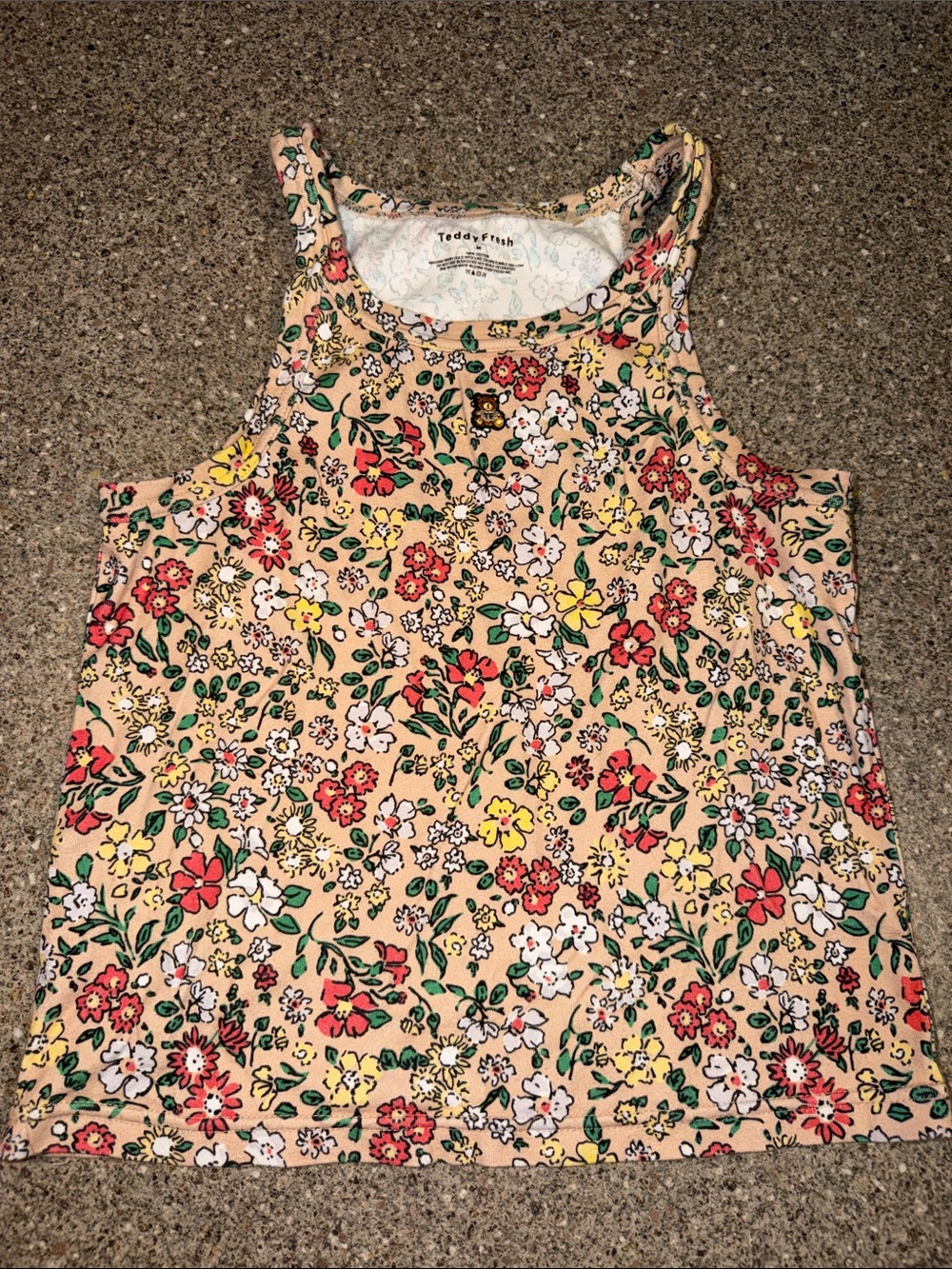 Teddy Fresh Floral Beige Tank